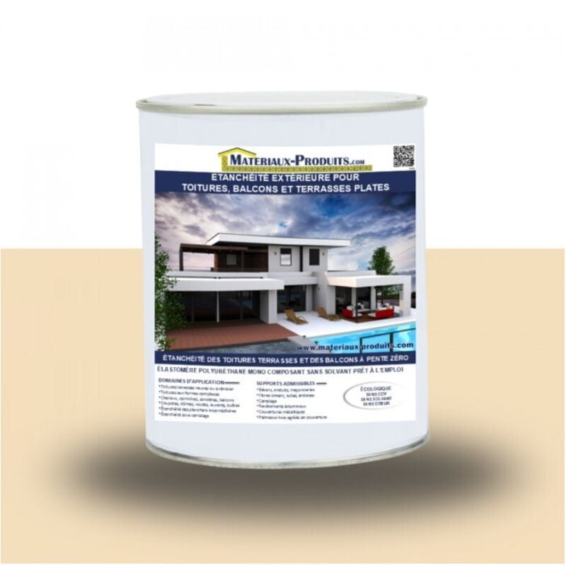 Etanchéité Extérieure pour Toitures, Balcons et Terrasses Plates - 1 Kg Coquille d'oeuf Matpro
