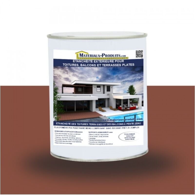 Etanchéité Extérieure pour Toitures, Balcons et Terrasses Plates - 5 Kg Rouge Tuile Matpro