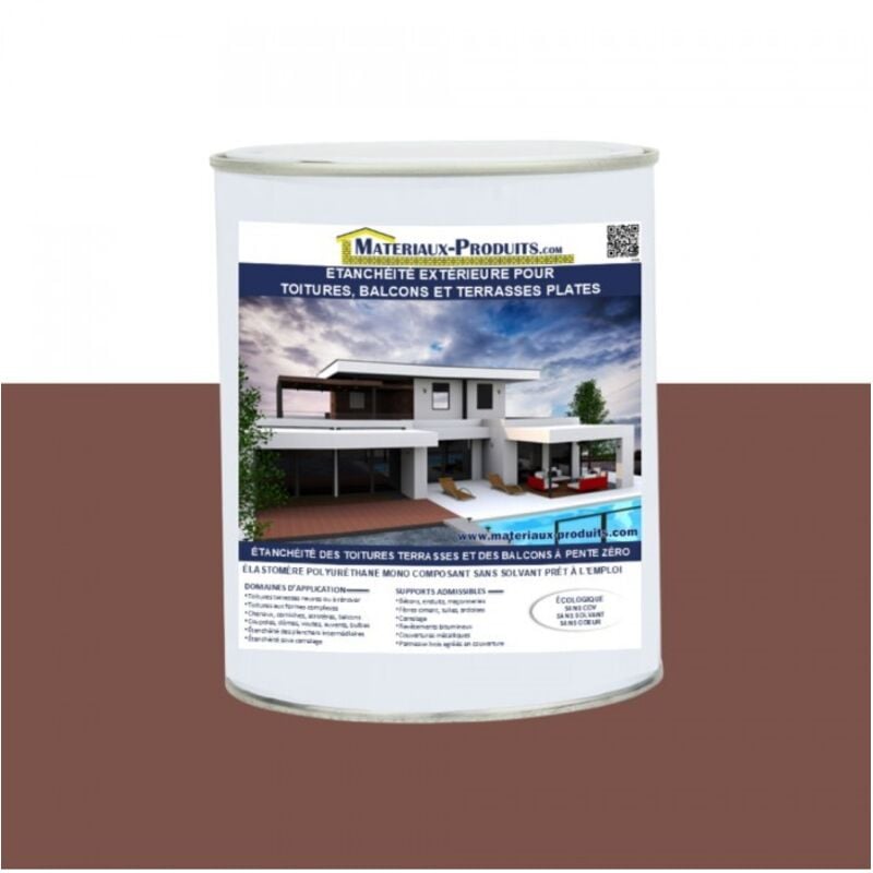 Etanchéité Extérieure pour Toitures, Balcons et Terrasses Plates - 1 Kg Ton bois Matpro