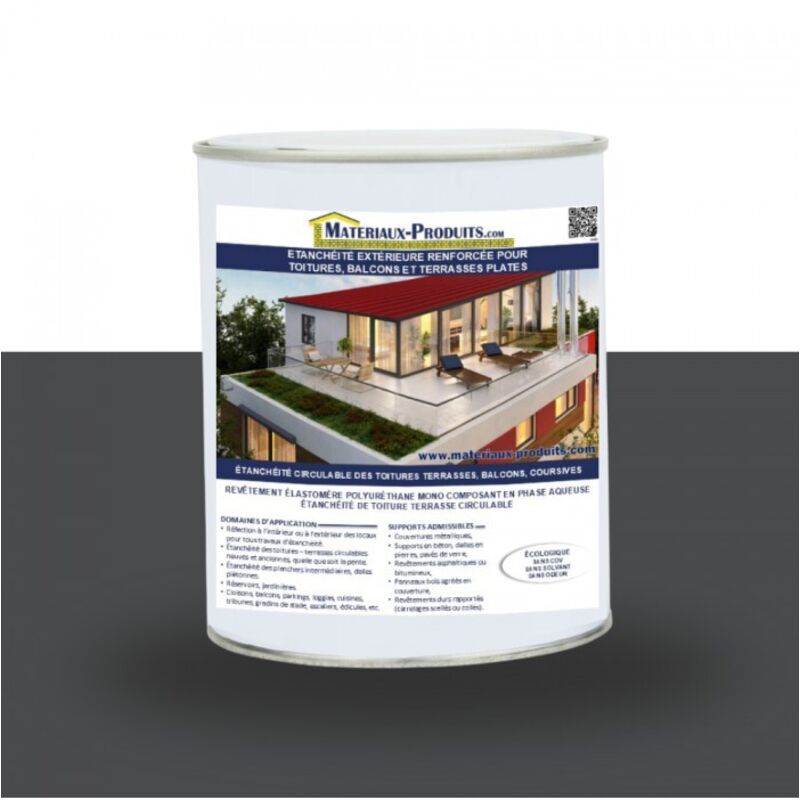 Matpro - Etanchéité extérieure renforcée pour toitures, balcons et terrasses plates - 1 Kg Gris basalte