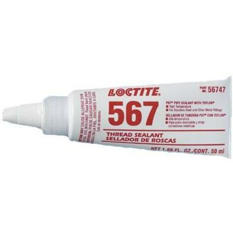 Etanchéité pour Tuyaux Blanc Loctite 567, Tube 50 ml, -55 +200 °C ( Prix pour 1 )
