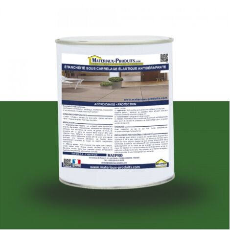 Étanchéité sous carrelage élastique antidérapante - 1 Kg Vert Gazon - MATPRO