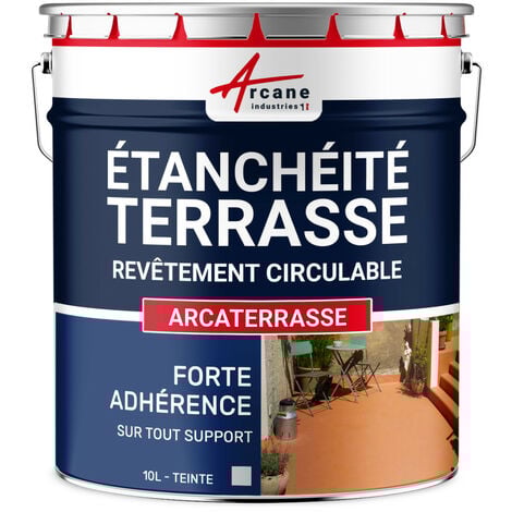 Étanchéité Terrasse : Peinture Sol Extérieur ARCATERRASSE Produit Imperméable - 10 L Gris - ARCANE INDUSTRIES