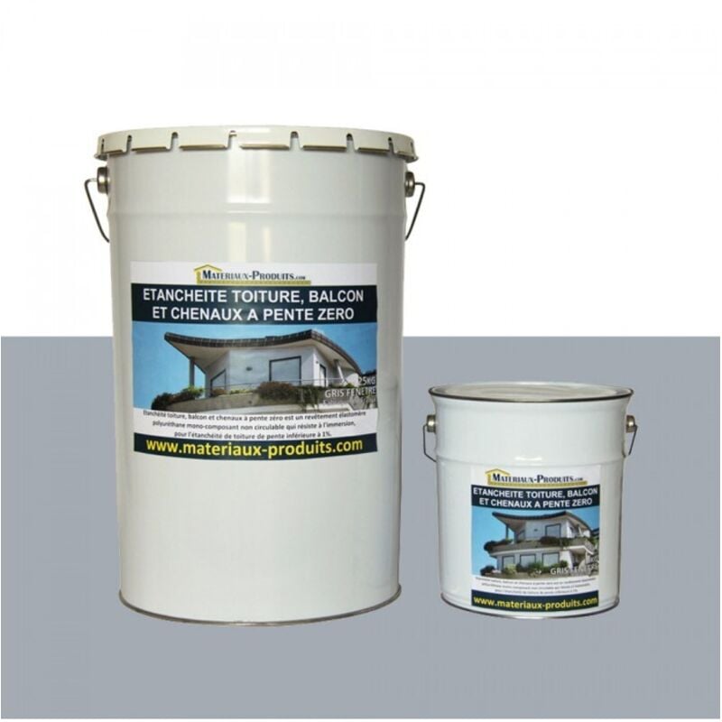 Matpro - Etanchéité toiture, balcon et chenaux à pente zéro - 5 Kg Gris béton