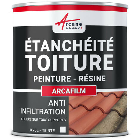 Étanchéité Toiture : Peinture ARCAFILM - Résine Etanchéité pour Tuile - ARCANE INDUSTRIES - 0.75 L - Blanc