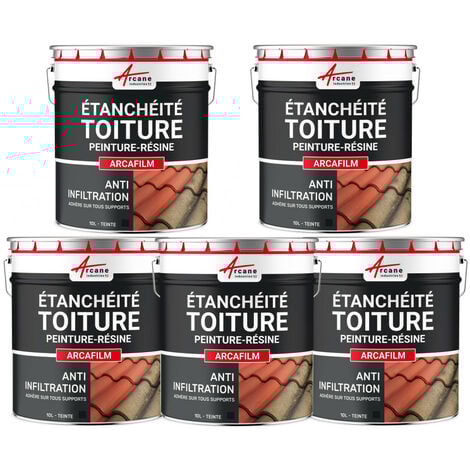 Étanchéité Toiture : Peinture ARCAFILM - Résine Etanchéité pour Tuile - ARCANE INDUSTRIES - Offre Spéciale : 5 x 10L Ardoise - ARCANE INDUSTRIES