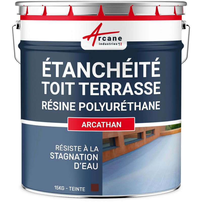 Arcane Industries - tanchéité toit terrasse, toit plat Arcathan : Résine étanchéité - 15 kg Rouge Brique
