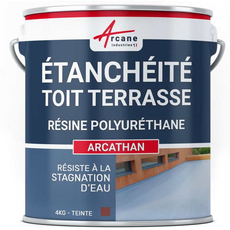 Arcane Industries - tanchéité toit terrasse, toit plat Arcathan : Résine étanchéité - 4 kg Rouge Brique