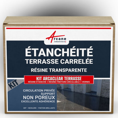 étanchéité transparente terrasse carrelée résine produit translucide carrelage balcon ARCANE INDUSTRIES Transparent - Finition Mate - 5m², circulation légère, support non poreux
