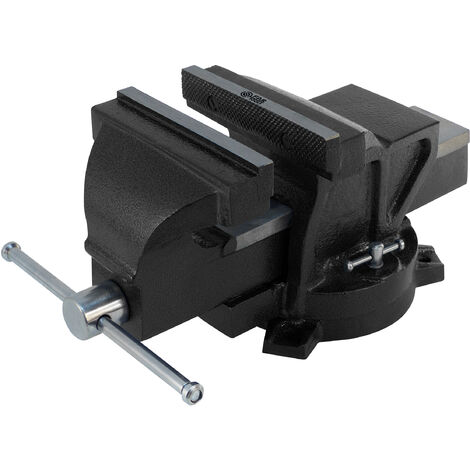 Étau 125 mm en fonte – Ouverture maximale 160 mm – Base pivotante 360° – Pour bois, métal et matériaux de construction