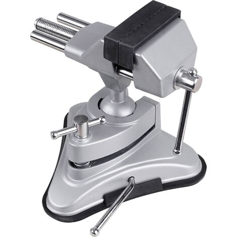 Étau 1553063 à mâchoire 70 mm – Fixation ventouse – Aluminium coulé – Inclinaison 360° horizontale et 180° verticale – Basetech