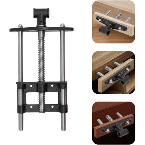 Étau à pince avant 23 cm / 9 pouces, pince de serrage pour établi de menuiserie avec clé à pince, pour travaux de menuiserie tels que le rabotage, le sciage, les troncs et le bois