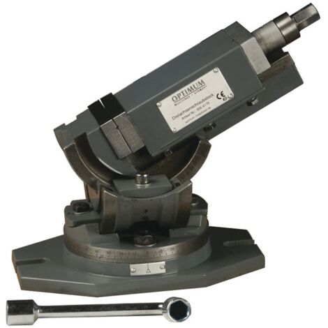 Étau de fraisage mécanique triaxial largeur des mors 75 mm ouverture 82 mm hauteur des mors 33 mm Optimum MV3-75