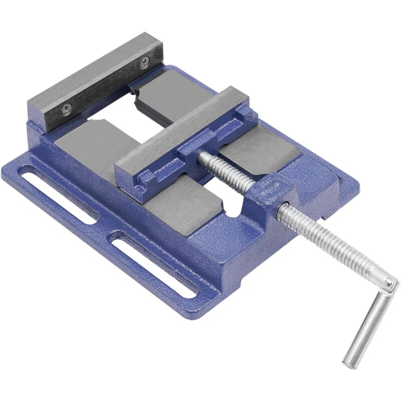 Tau de machine 125 mm pour atelier, perceuse, étau de table pour installations auxiliaires telles que le traitement de petites pièces (bleu)