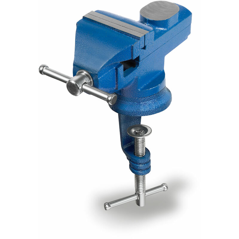 Eberth - Mini étau avec pince de table, pivotant à 360°, petit étau de table avec largeur de mors de 60 mm, largeur de serrage maxi. 50 mm, peut être