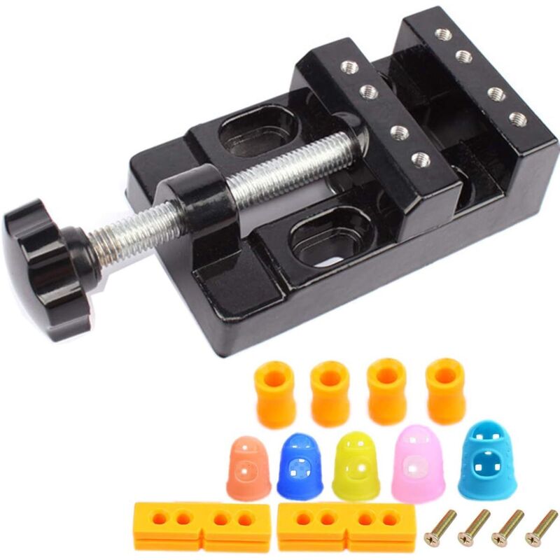 Etau de Table Mini 16PCS Universal Etau Etabli 57mm Etau Plat Perceuse Portable Banc Etau Sculpture Craft Carving Outil pour Créations de Bijoux DIY