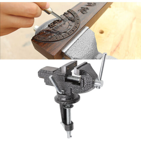 Étau de Table Rotatif Cast Steel 360° [Small Clamp On Bench Vise] pour Travail du Bois et Bijoux
