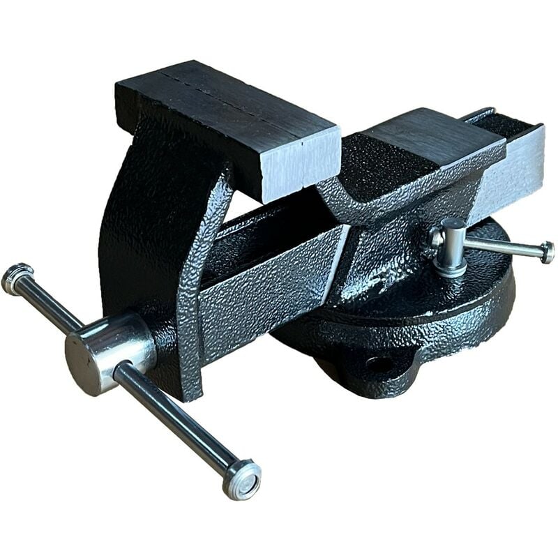 Tau d'établi en acier pour charges lourdes avec base pivotante et enclume mors 80 mm