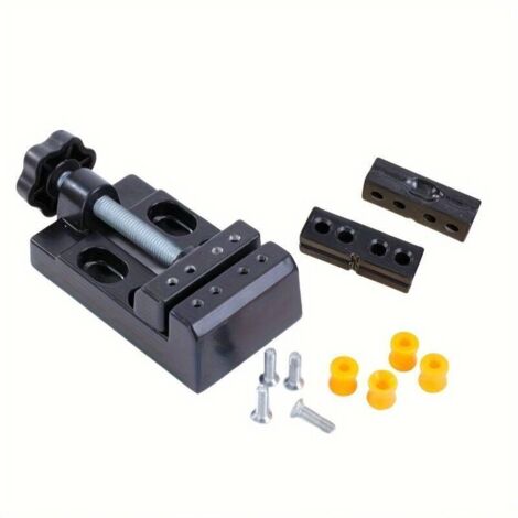 Étau d'Établi Miniature Alliage d'Aluminium 8 Trous - Léger Compact Poignée Ergonomique - Outil Précision pour Réparation Montres Bijoux Sculpture Artisans & Bricoleurs