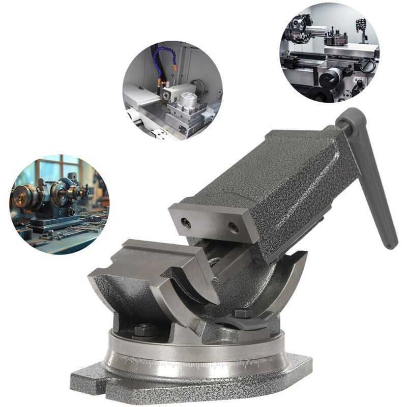 Etau mécanique rotatif inclinable à deux axes 100mm inclinable Pince plate angulaire de précision - 4