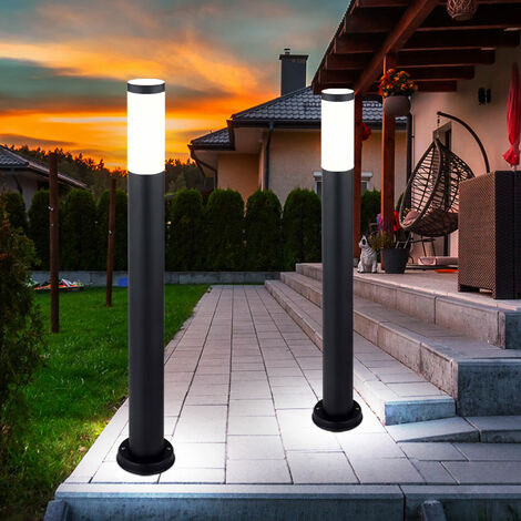 Etc-Shop – Lampadaire d'extérieur 80 cm – Acier inoxydable anthracite – IP44 – Douille E27 – Pour jardins et allées – Installation rapide