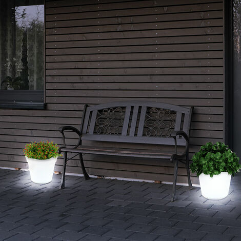 Etc-Shop – Lot de 2 lampes solaires à LED pour pots de fleurs – Matériau plastique – Hauteur 19,5 cm – Éclairage extérieur décoratif