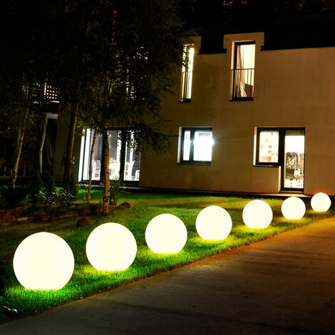 Etc-Shop – Boule lumineuse solaire LED 20 cm – Lot de 7 – Autonomie 6-8 heures – IP44 – Éclairage blanc chaud – Installation facile en extérieur