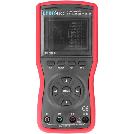 ETCR4300 : testeur de courant triphasé (voltampères par phase) pour le contrôle de l'ordre des phases