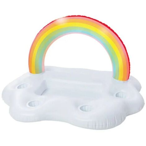 Été piscine fête seau arc-en-ciel nuage porte-gobelet gonflable piscine flotteur bière boire refroidisseur Table Bar plateau plage natation anneau