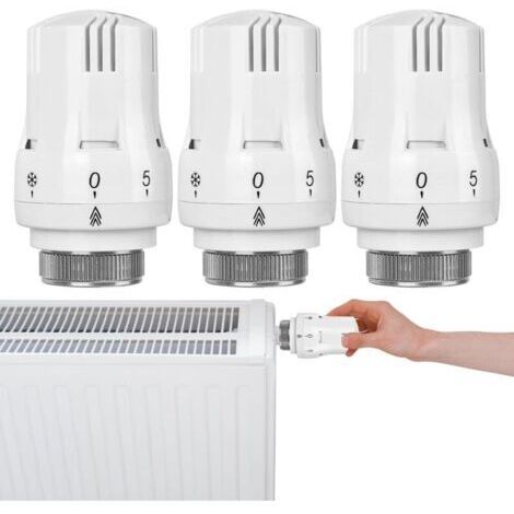 ête thermostatique vanne de radiateur 3 pièces Thermostat de radiateur : tête thermostatique Thermostat de radiateur M30 x 1,5, tête de rechange pour évier de cuisine WC salle de bain