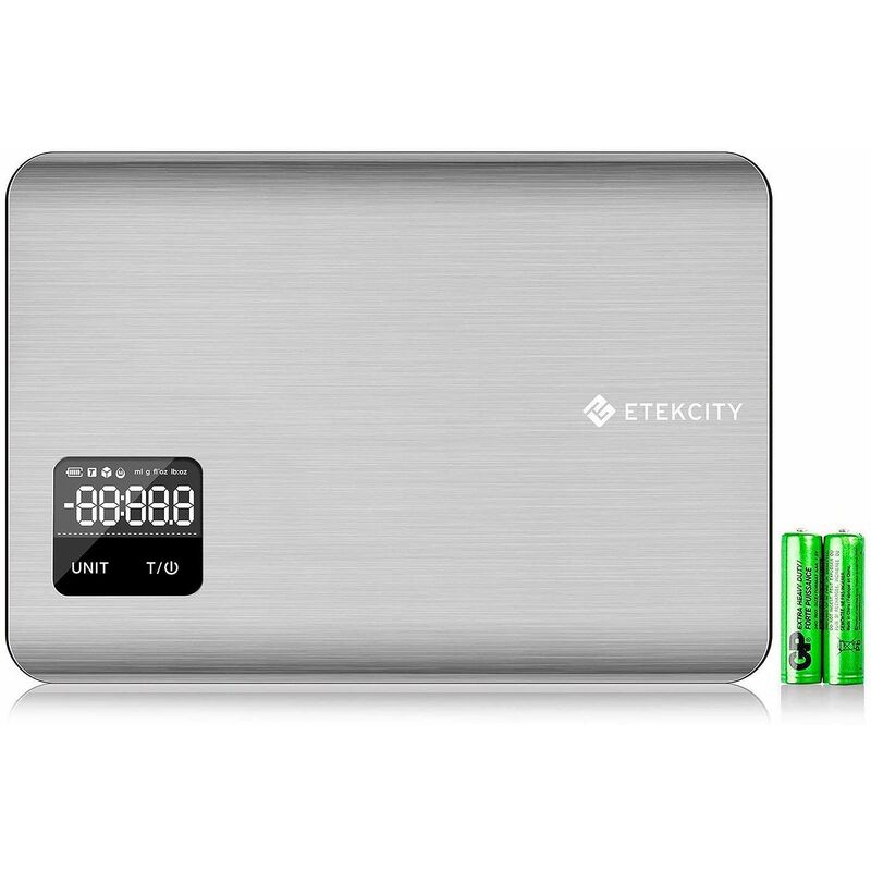 Image of Etekcity - Bilancia da Cucina Digitale in Acciaio Inossidabile 5kg/11lb Bilancia Elettronica Alimenti con Schermo Tattile, lcd Display