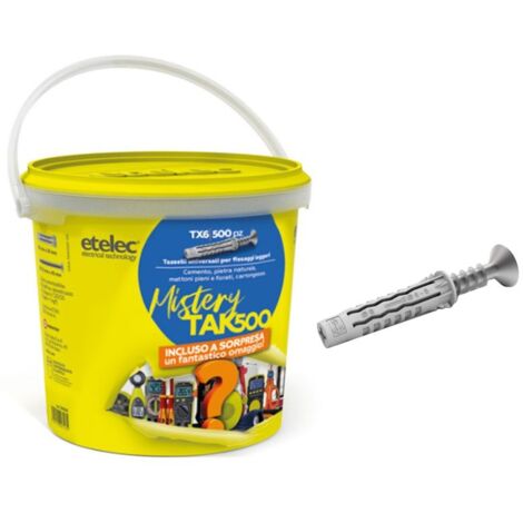 Etelec Kit de tapones de nylon con tornillos 500pcs + gratis TAK500