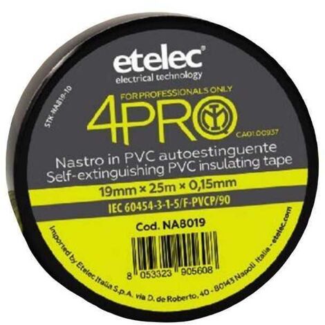 Etelec nastro isolante 4pro 19mmx25mx0.15mm na8019