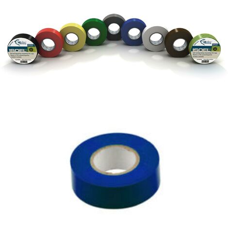 Etelec nastro isolante in pvc autoestinguente 19x25x0,15mm adesivo blu na4119