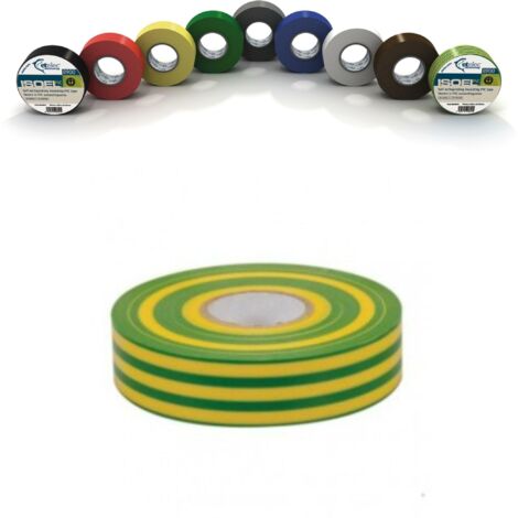 Etelec nastro isolante in pvc autoestinguente  giallo verde isoel na4619