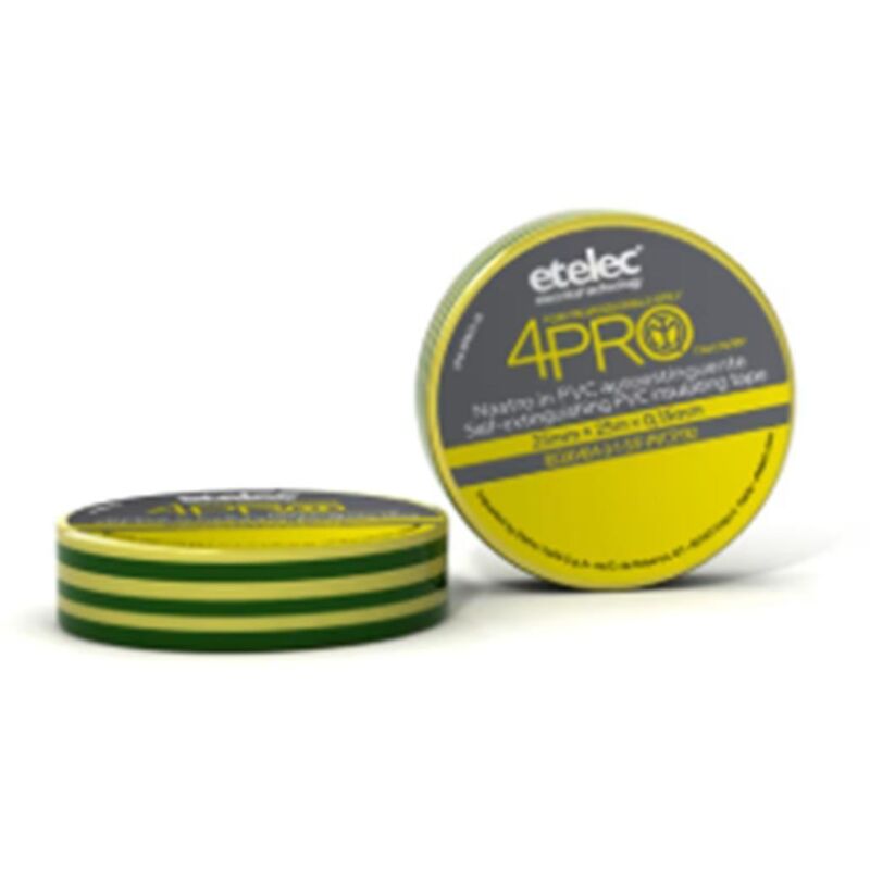Etelec nastro isolante pvc gialloverde 19mm x 25m etelec na8619 uso elettrico