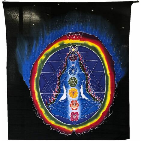 Étendard à suspendre Chakras 100 x 100 cm