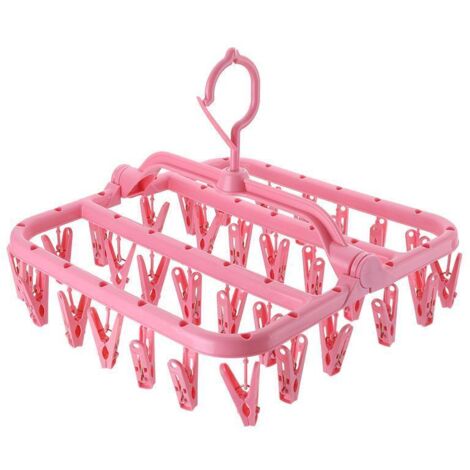 Étendoir à chaussettes, étendoir à linge avec 32 pinces, Windpro