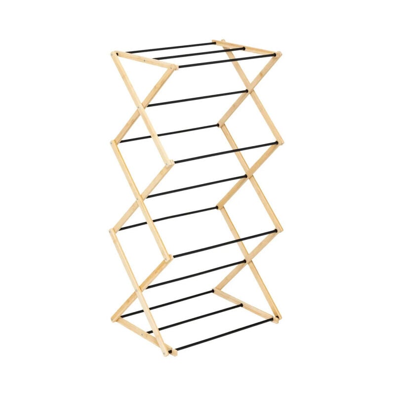 5five Simply Smart - tendoir à Linge Accordéon en Bambou 'Black' 7m Naturel