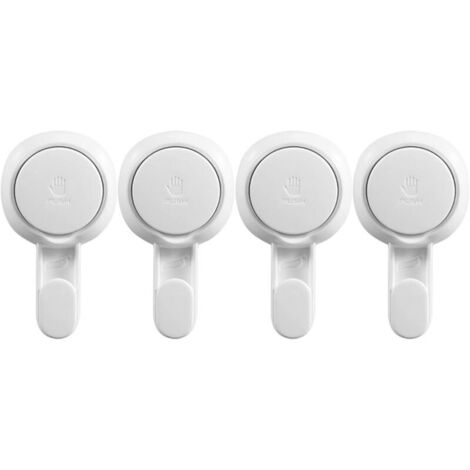 Étendoir à linge, crochet à ventouse, 4 crochets à ventouse solides, crochets en plastique amovibles, aucun perçage requis, cintre à ventouse solide pouvant supporter 5 kg, adapté à la cuisine, à la s