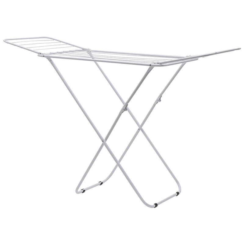 Tendoir à Linge, Étendoir à Linge Pliable Avec Tiges, Sèche-Linge Sur Pied, Intérieur/Extérieur, Literie Et Vêtements, Blanc - Aiducho