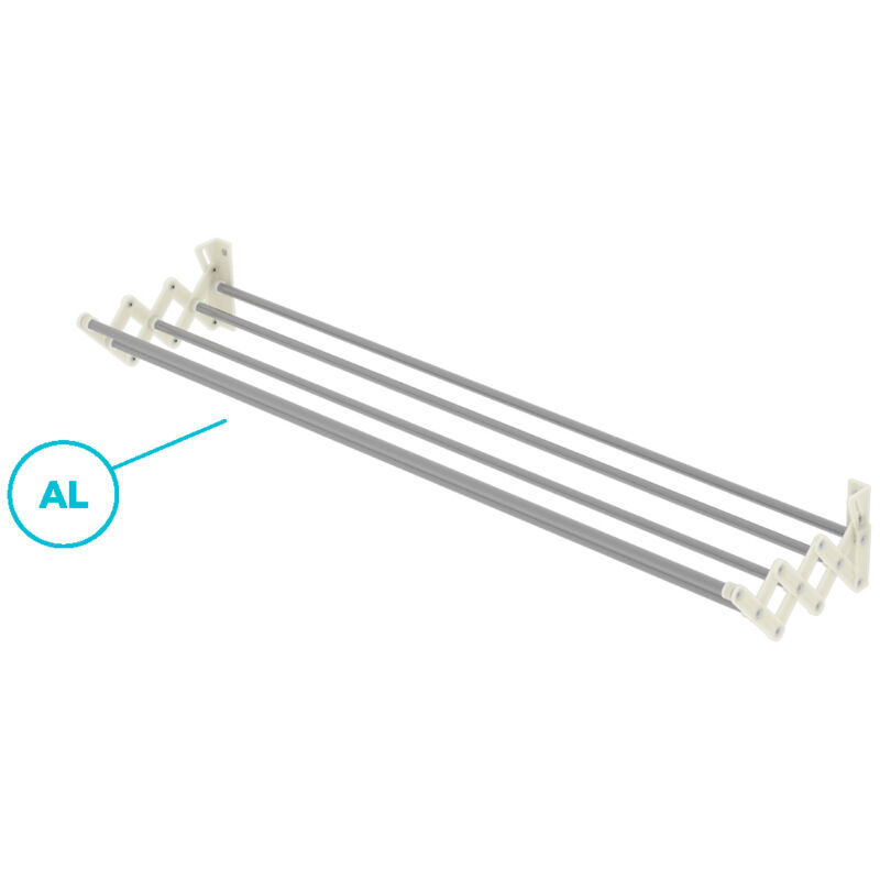 Tendoir à linge mural en aluminium de 120Cm mod. soufflet Colombo