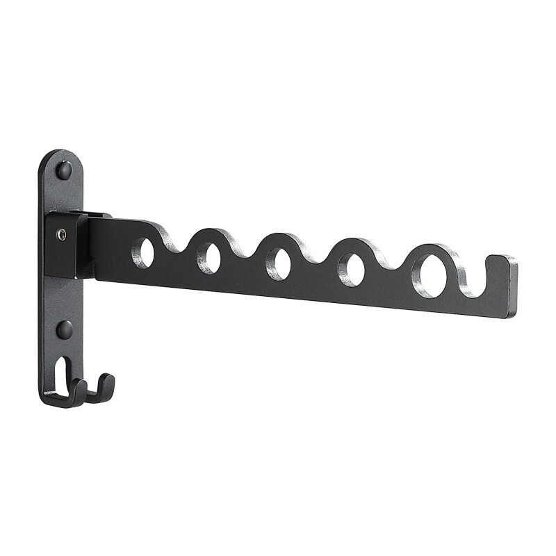 Tendoir à linge mural pliable en aluminium noir, étendoir à linge de salle de bain noir