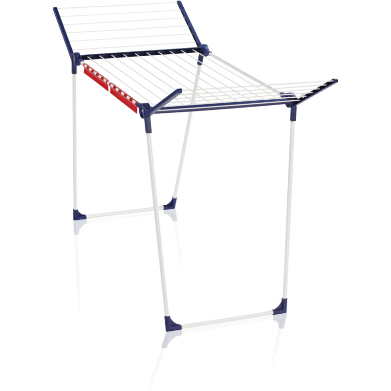 Leifheit – Séchoir sur pied 18 m – Ailes pliables à 105 cm – Métal et plastique – Pour intérieur et extérieur – Supports pour petites pièces inclus