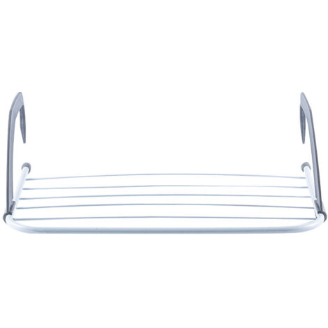 Étendoir à linge pliable, support de balcon, étendoir suspendu, structure en fer, blanc