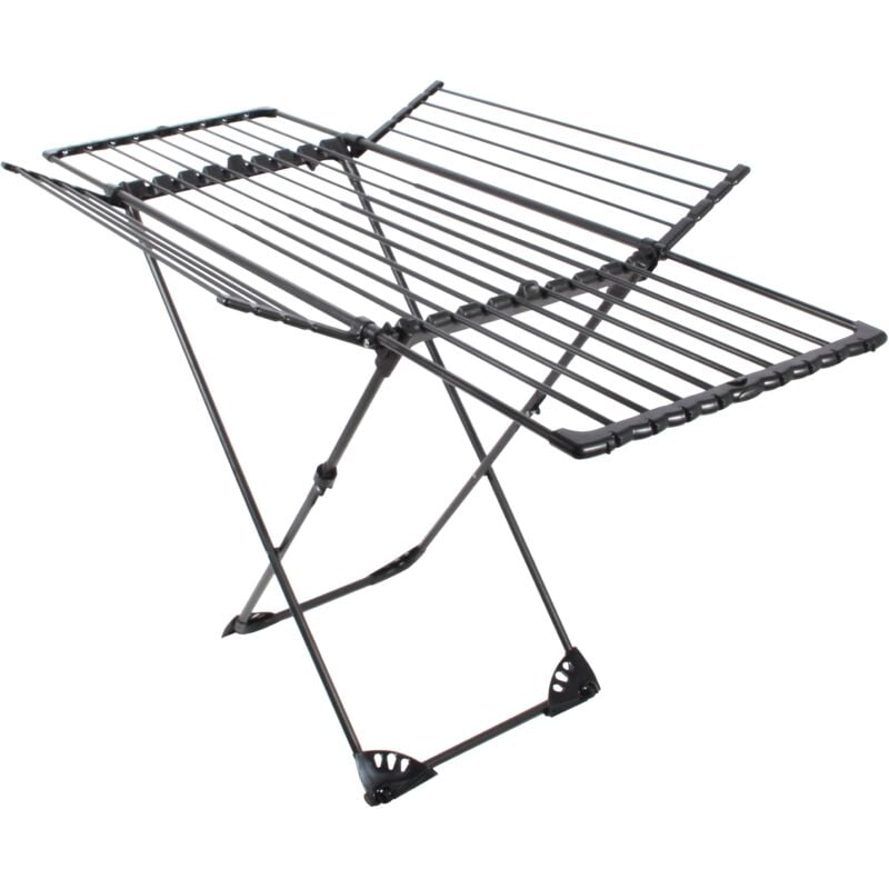 Etendoir à linge pliable umea Noir Acier inoxydable 27m