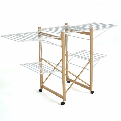 Etendoir à linge pliable USHUAIA Bois Aluminium 28m