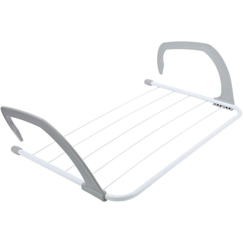 Tendoir à Linge Portable, étendoir à Linge Pliable et Rétractable pour Balustrades de Balcon, Rebord de Fenêtre, Porte-serviettes Pliant, Cintre à v