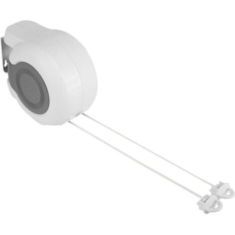 Étendoir à linge rétractable d'extérieur, 13 m, double corde, étendoir mural rétractable avec 2 cordes à linge pour salle de bain, balcon, jardin, voyage, intérieur