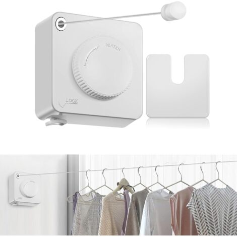 Étendoir à linge télescopique, étendoir à linge intérieur et extérieur, étendoir à linge en acier inoxydable de 4,2 m, (noir)